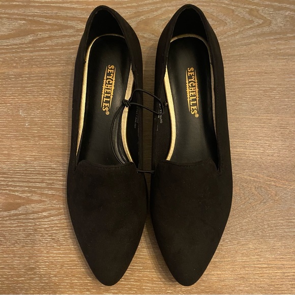 SEYCHELLES Hailey Black Studded Heel Slip On Flats - Picture 1 of 11